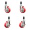 Service Caster 4 Inch 316SS Red Poly Swivel 1-3/8 Inch Expanding Stem Caster Brake SCC, 2PK SS316EX20S414-PPUB-RED-2-TLB-2-138 - alternate 1